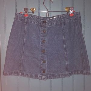 Navy denim mini skirt
